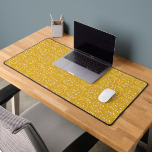 Personalized Golf Monogram Gold Effect Custom Name Desk Mat