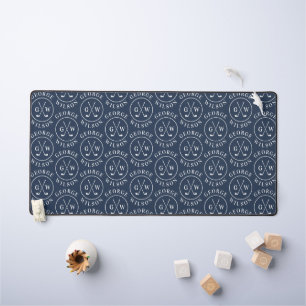 Personalized Golf Monogram Navy Blue Custom Name Desk Mat