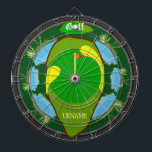 Personalized Golf Multi-Hazard Dartboard<br><div class="desc">The perfect golf dartboard for fans of golf, sports, and unique dartboard games! Features a large golf hole with sand traps, water hazards, and plant hazards. Perfect for traditional dart games, new dart games of your own, or as a unique art display and fully customizable to add names, images, and...</div>