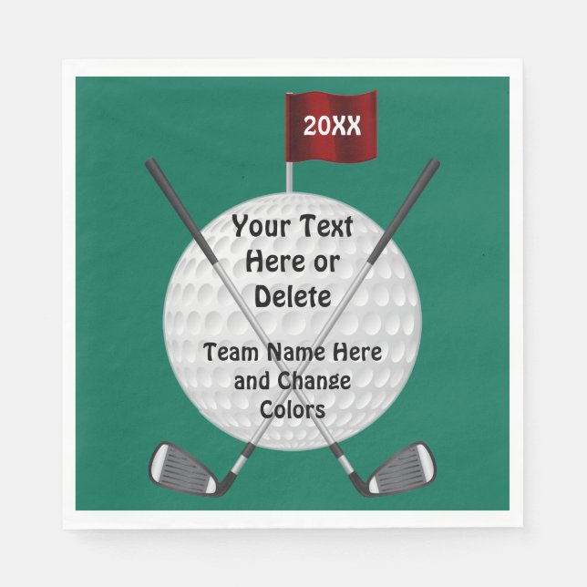 Personalized Golf Party Supplies, Golf Napkins (Front)