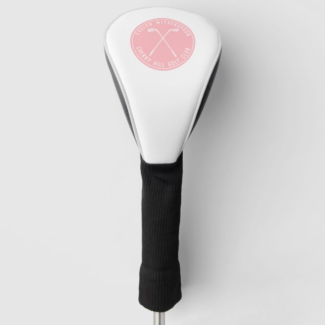 Personalized golf pink  golf head cover (Front)
