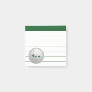 Personalized Golf Post It Notes Gift