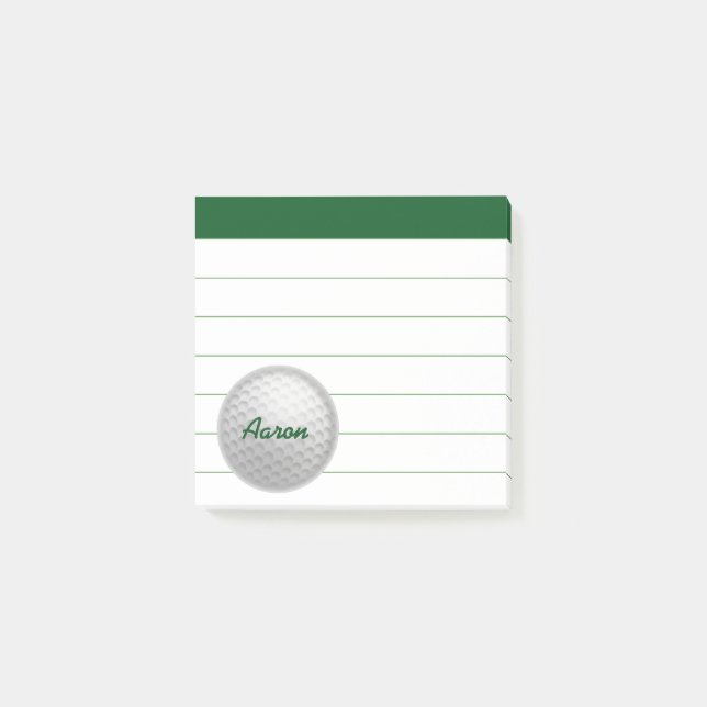 Personalized Golf  Post It Notes Gift (Front)