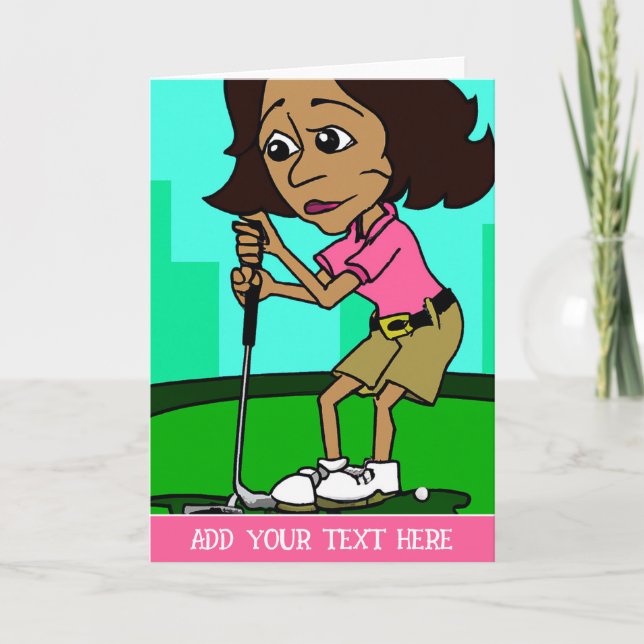 Personalized Golf Putting Greeting Card (Front)