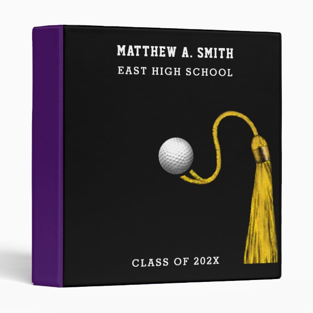 Personalized Golf Scrapbook 3 Ring Binder (Front/Spine)