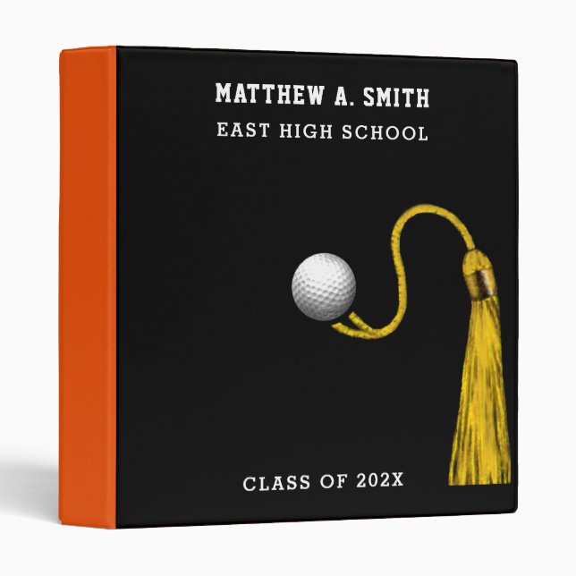Personalized Golf Senior Scrapbook 3 Ring Binder (Front/Spine)