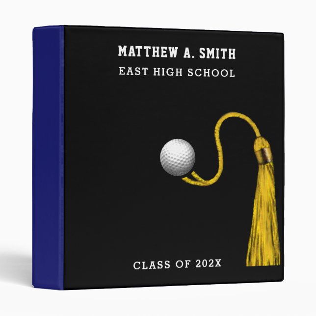 Personalized Golf Senior Scrapbook 3 Ring Binder (Front/Spine)