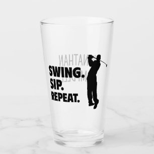 Personalized Golf Swing Sip Repeat Glass