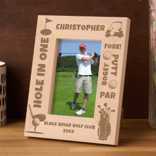 Personalized Golf Terms and Icons Etched Frames