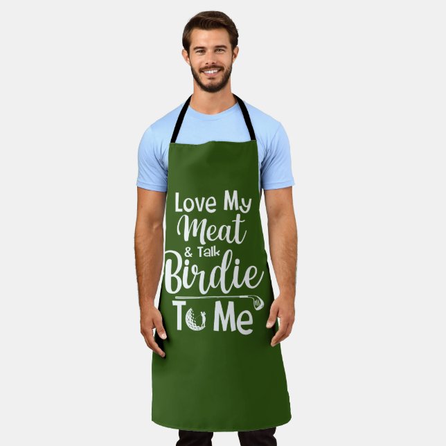Personalized Golf Theme Apron: Funny Golf Pun Apron (Worn)