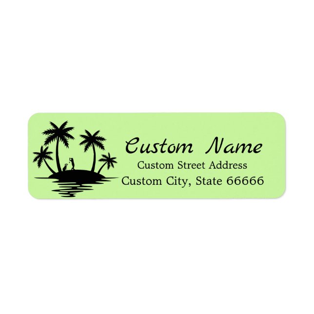 Personalized Golf Theme Palm Tree Return Address (Front)