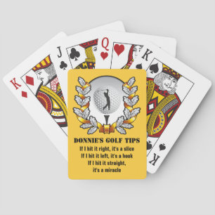 Personalized Golf Tip Golfer Yellow Playing Cards