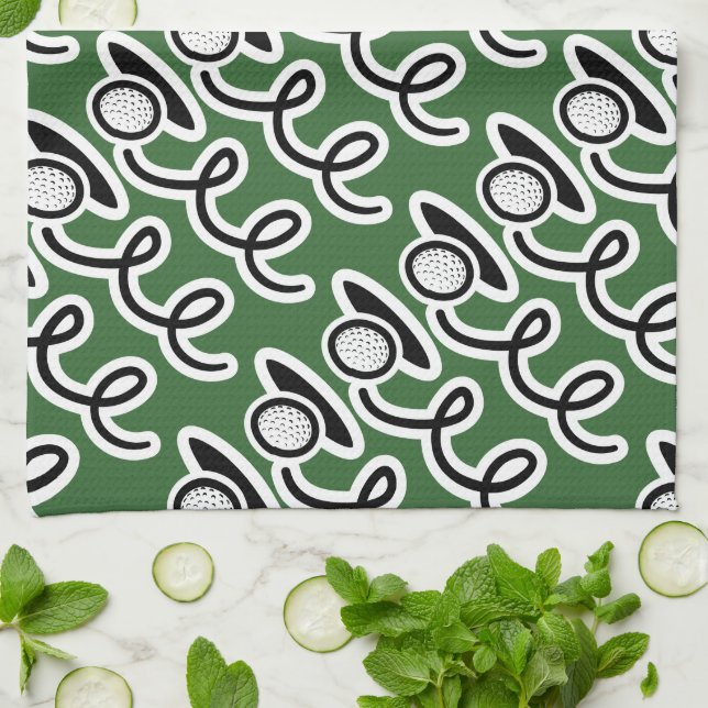 Personalized golf towel with golfball pattern (Folded)