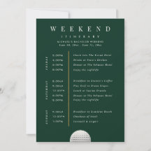 Personalized Golf Weekend Itinerary Card