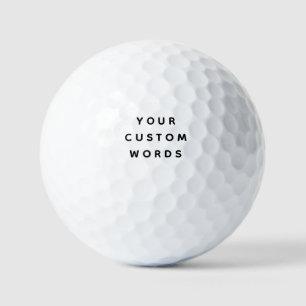Personalized Golf with Custom Text Gift for Golfer Golf Balls