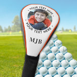 Personalized Golfer Custom Photo Driver Monogram Golf Head Cover<br><div class="desc">Create Your Own Custom Golf Head Cover! perfect for dads or grandpa for fathers day. Corporate events and golf club swag.  COPYRIGHT © 2020 Judy Burrows,  Black Dog Art - All Rights Reserved. Personalized Golfer Custom Photo Driver Monogram Golf Head Cover</div>