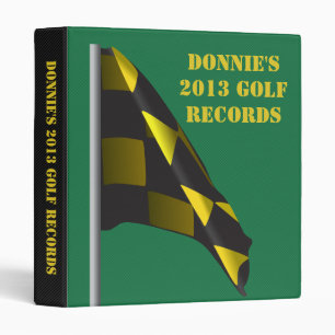 Personalized Golfer Golf Flag Score Record Keeping Binder