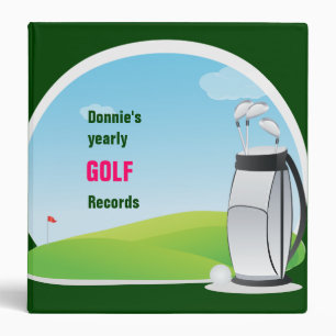 Personalized Golfer Golf Score Record Keeping Binder
