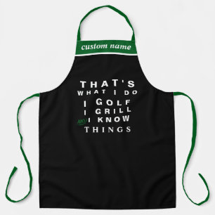 Personalized Golfer Grill BBQ Chef Mens Womens Apron