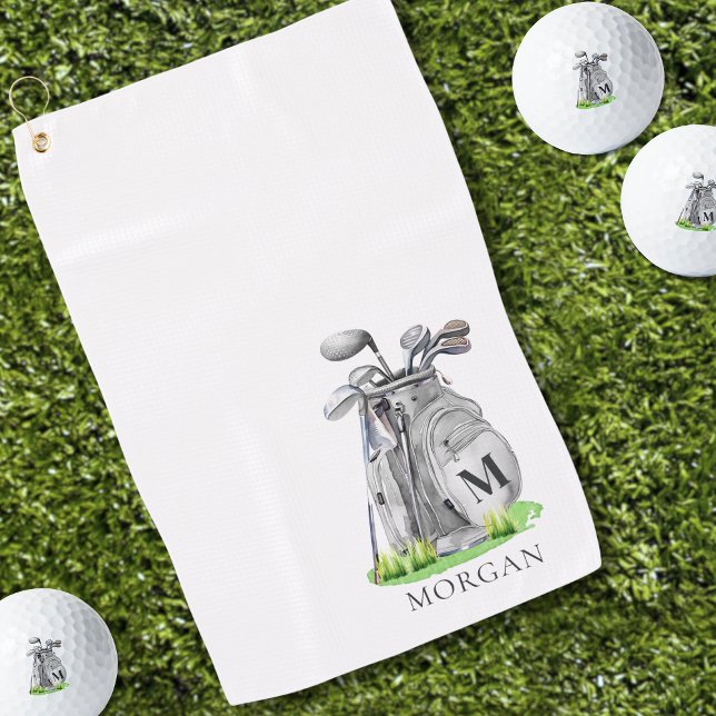 Personalized Golfer Monogram Golf Towel (Personalized Golfer Monogram Golf Towel)