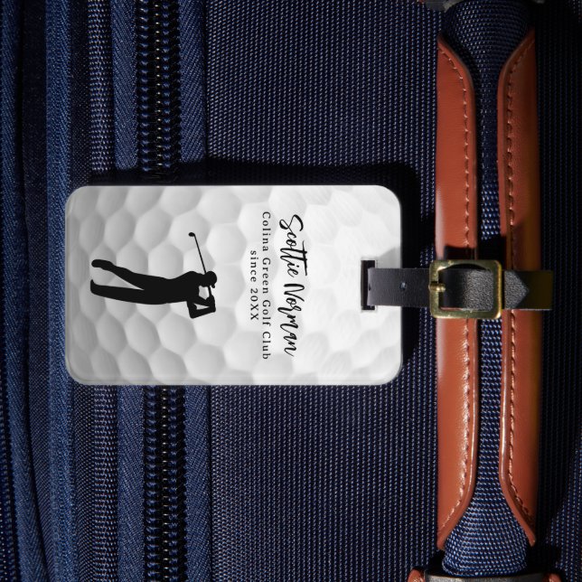 Personalized Golfer Name Golf-Ball  Luggage Tag (Front Insitu 4)