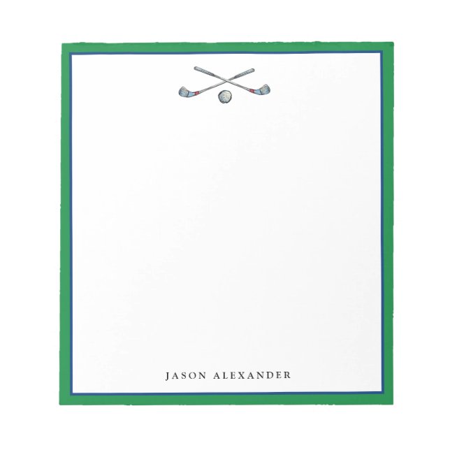 Personalized Golfer  Notepad (Front)