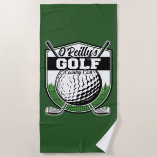 Personalized Golfer Player Pro Golf Country Club  Beach Towel