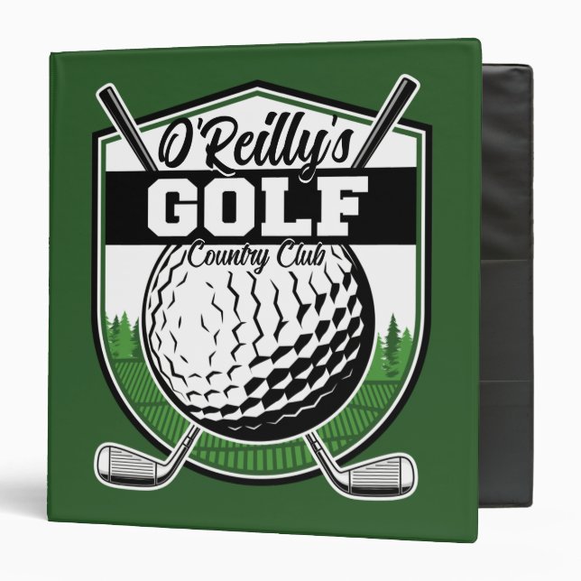 Personalized Golfer Player Pro Golf Country Club  Binder (Front/Inside)