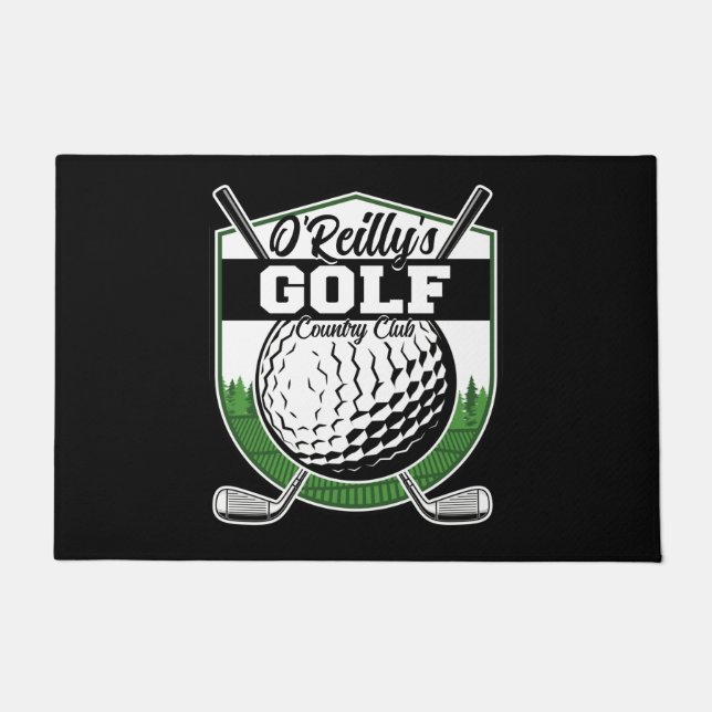 Personalized Golfer Player Pro Golf Country Club  Doormat (Front)