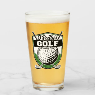 Personalized Golfer Player Pro Golf Country Club  Glass