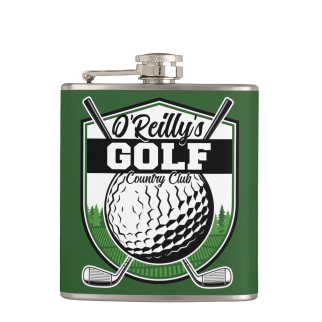 Personalized Golfer Player Pro Golf Country Club Hip Flask (Front)