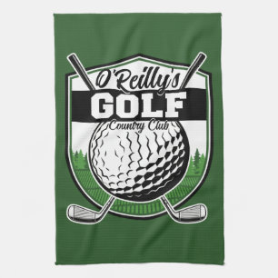 Personalized Golfer Player Pro Golf Country Club  Kitchen Towel