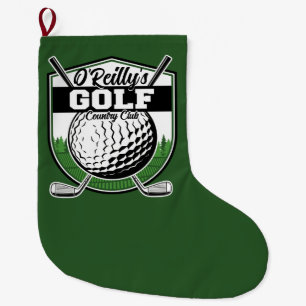 Personalized Golfer Player Pro Golf Country Club  Large Christmas Stocking