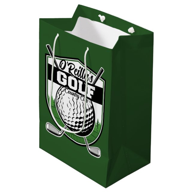 Personalized Golfer Player Pro Golf Country Club  Medium Gift Bag (Front Angled)