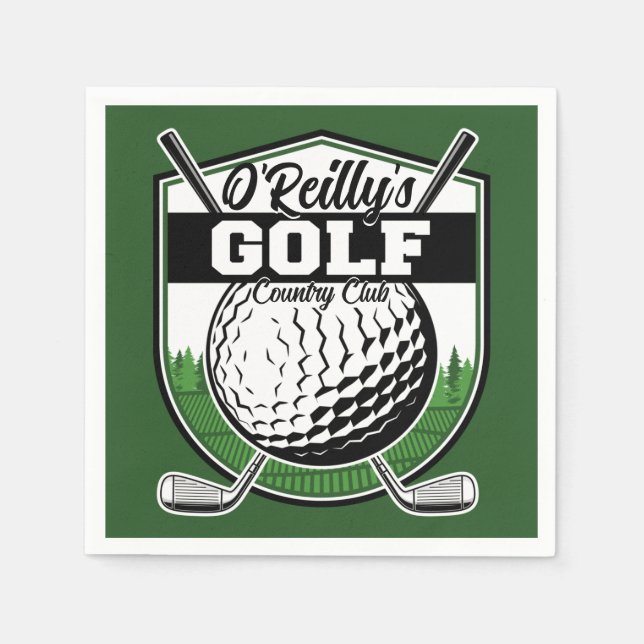 Personalized Golfer Player Pro Golf Country Club  Napkin (Front)