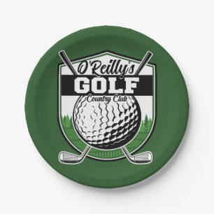 Personalized Golfer Player Pro Golf Country Club  Paper Plate