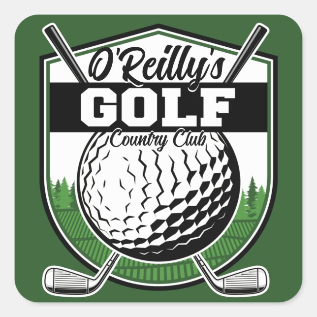 Personalized Golfer Player Pro Golf Country Club  Square Sticker (Front)
