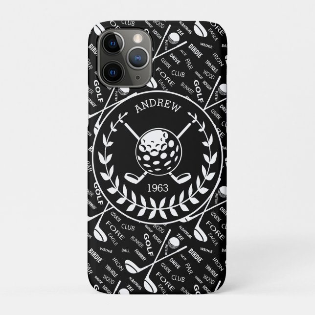 Personalized golfer stylish golf logo Case-Mate iPhone case (Back)