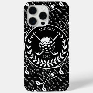Personalized golfer stylish golf logo iPhone 15 pro max case