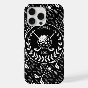 Personalized golfer stylish golf logo iPhone 15 pro max case
