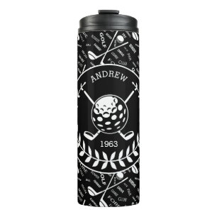 Personalized golfer stylish golf logo thermal tumbler