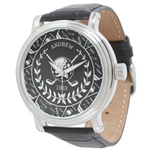 Personalized golfer stylish golf logo watch