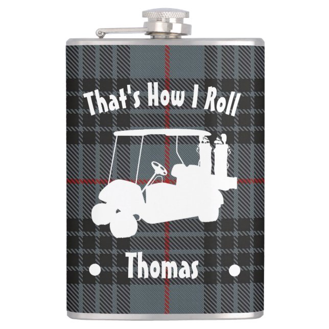 Personalized Golfer's Vinyl Wrapped Flask (Front)