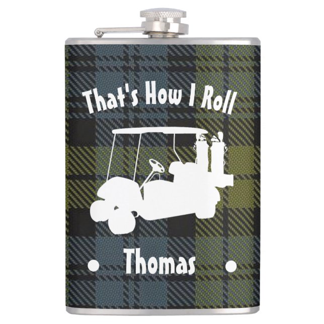Personalized Golfer's Vinyl Wrapped Flask (Front)