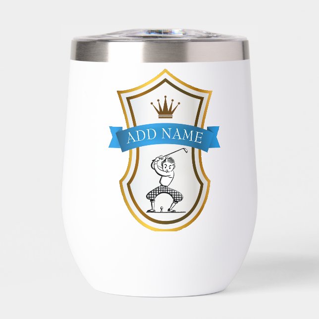 Personalized Golfer's Wine Tumbler (Front)