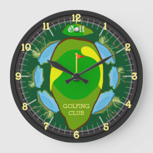 Personalized Golfing Club Large Clock