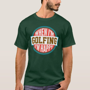 Personalized Golfing Lover White Text Red Circle T-Shirt