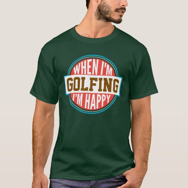 Personalized Golfing Lover White Text Red Circle T-Shirt (Front)