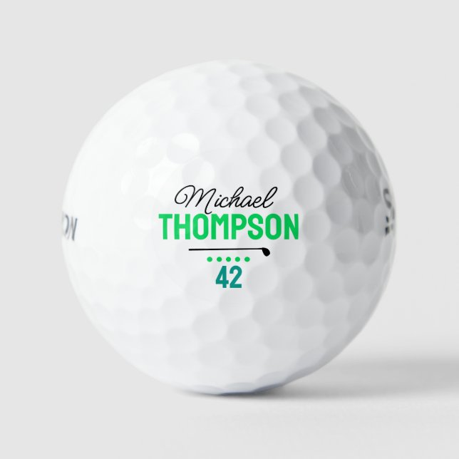 Personalized GolfPlayer's Name Monogram with Age Golf Balls (Front)