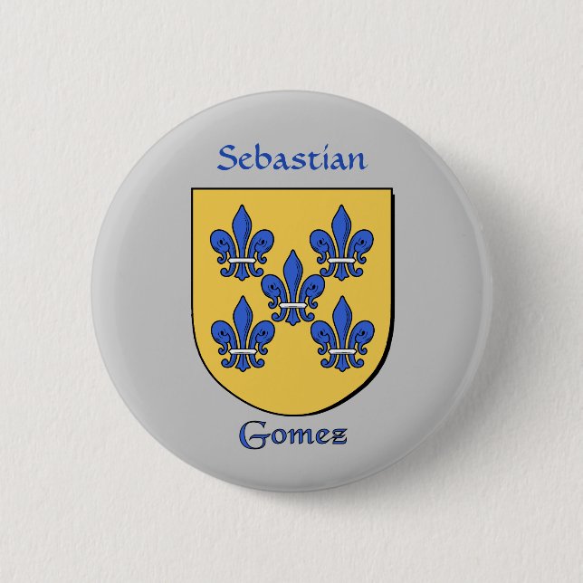 Personalized Gomez Historical Shield 2 Inch Round Button (Front)
